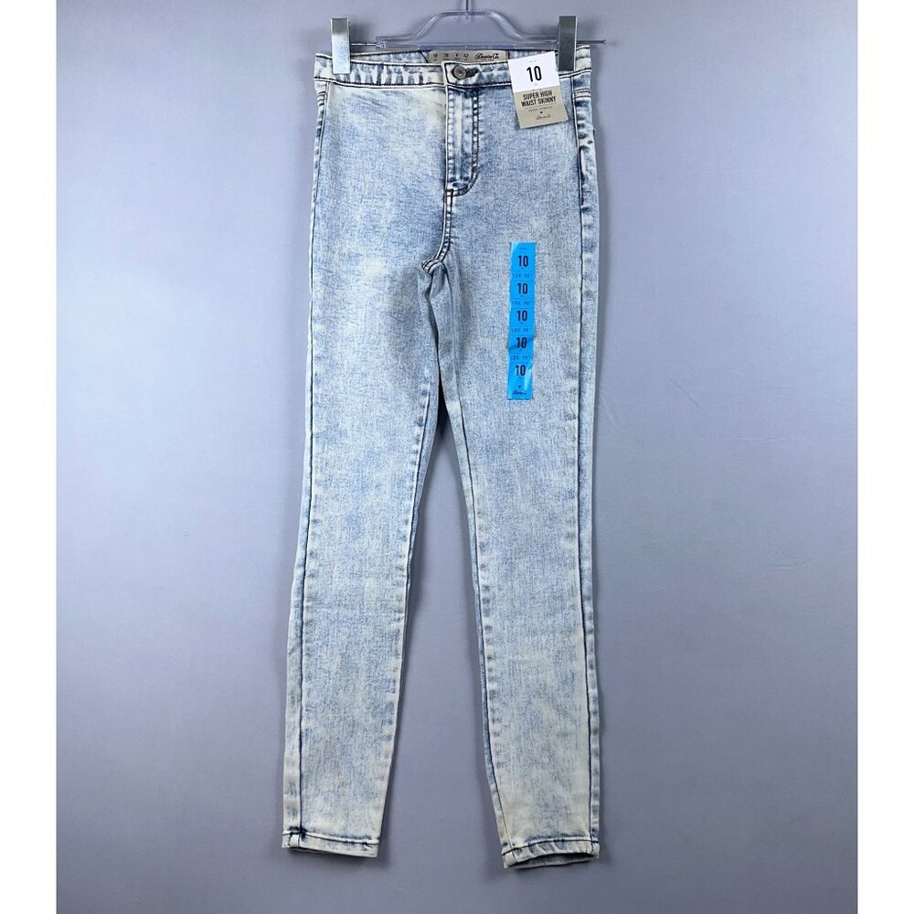 Denim Co Super High Waist Skinny Jeans Womens Size 6 Acid Wash Mid Rise Blue